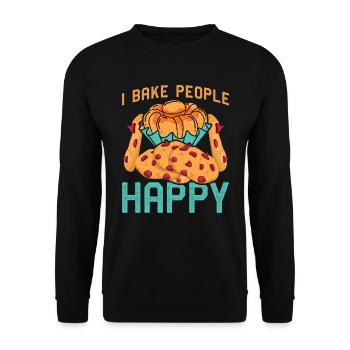 Cuisson de biscuits Je cuis les gens Joyeux Noël - Sweat-shirt Unisexe - noir - Devant - Alina (178cm) & Michal (187cm)
