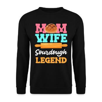 Maman Femme Levain Légende Backfans Femmes - Sweat-shirt Unisexe - noir - Devant - Alina (178cm) & Michal (187cm)