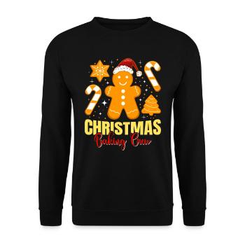 Backfans Christmas Baking Crew Cookies - Unisex Sweatshirt - black - Front - Alina (178cm) & Michal (187cm)