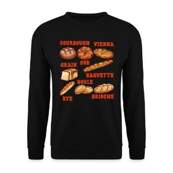 Levain, Pains, Amateurs de pâtisserie, Boulangers - Sweat-shirt Unisexe - noir - Devant - Alina (178cm) & Michal (187cm)