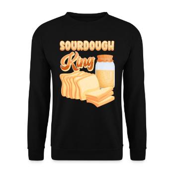 Brotliebhaber Sourdough King Brot Backen - Unisex Pullover - Schwarz - Vorne - Alina (178cm) & Michal (187cm)