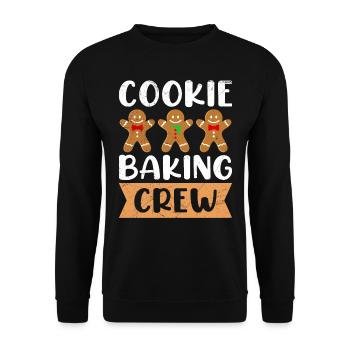 Cookie Back Crew Cookies amateur de pâtisserie - Sweat-shirt Unisexe - noir - Devant - Alina (178cm) & Michal (187cm)
