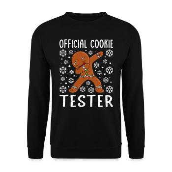 Official Cookie Tester Christmas Cookies - Unisex Sweatshirt - black - Front - Alina (178cm) & Michal (187cm)