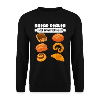 Bread Dealer Baking Lover Bread Dough Baking - Unisex Sweatshirt - black - Front - Alina (178cm) & Michal (187cm)