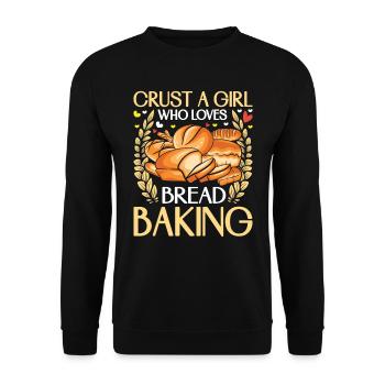 Baker Crust a Girl Who Loves Bread Baking - Unisex Sweatshirt - black - Front - Alina (178cm) & Michal (187cm)
