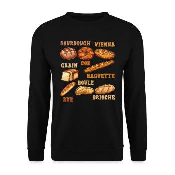 Levain, Pains, Amateurs de pâtisserie, Boulangers - Sweat-shirt Unisexe - noir - Devant - Alina (178cm) & Michal (187cm)