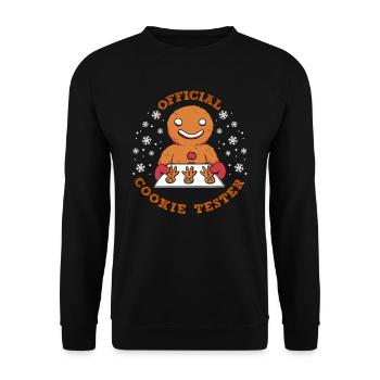 Lebkuchen Backen Offizieller Plätzchen Tester - Unisex Pullover - Schwarz - Vorne - Alina (178cm) & Michal (187cm)