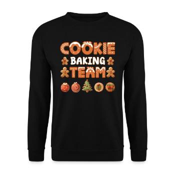 Cookie Baking Team Christmas - Unisex Sweatshirt - black - Front - Alina (178cm) & Michal (187cm)
