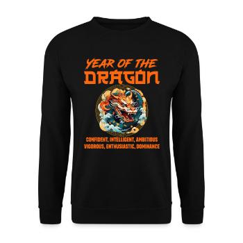 Nouvel An chinois Année du Dragon Chine - Sweat-shirt Unisexe - noir - Devant - Alina (178cm) & Michal (187cm)