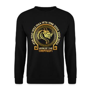 China Year of the Dragon alle 12 Jahre 2024 - Unisex Pullover - Schwarz - Vorne - Alina (178cm) & Michal (187cm)