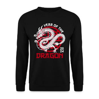 2024 Année du Dragon Nouvel An chinois - Sweat-shirt Unisexe - noir - Devant - Alina (178cm) & Michal (187cm)