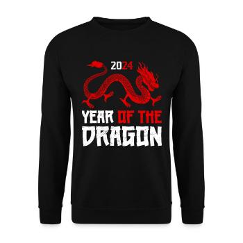 Année du Dragon 2024 Nouvel An chinois - Sweat-shirt Unisexe - noir - Devant - Alina (178cm) & Michal (187cm)