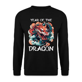 Year of the Dragon Chinese New Year - Unisex Sweatshirt - black - Front - Alina (178cm) & Michal (187cm)