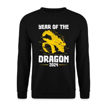 2024 Fête chinoise de l’année du Dragon - Sweat-shirt Unisexe - noir - Devant - Alina (178cm) & Michal (187cm)