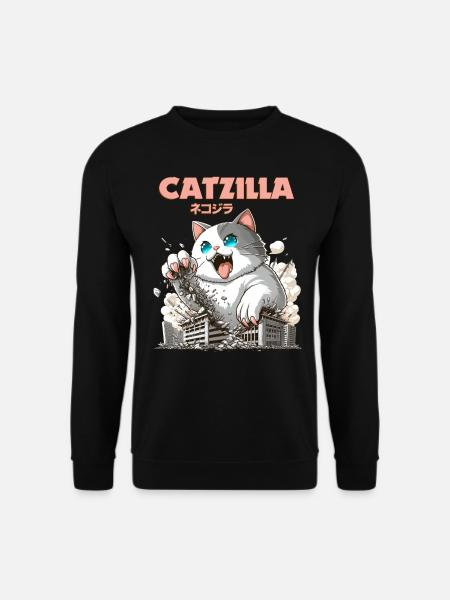 Catzilla Cat Funny Animals - Unisex Sweatshirt - black
