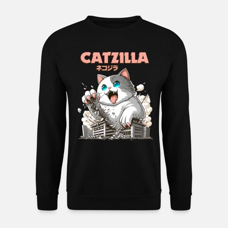Catzilla Chat Drôles d’animaux - Sweat-shirt Unisexe - noir