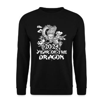 Année du Dragon 2024 Chine Fan Drachenjahr - Sweat-shirt Unisexe - noir - Devant - Alina (178cm) & Michal (187cm)