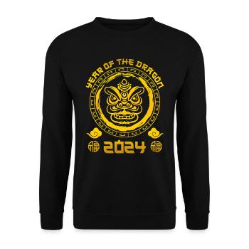 2024 Year of the Dragon Chinesisches Neujahr - Unisex Pullover - Schwarz - Vorne - Alina (178cm) & Michal (187cm)