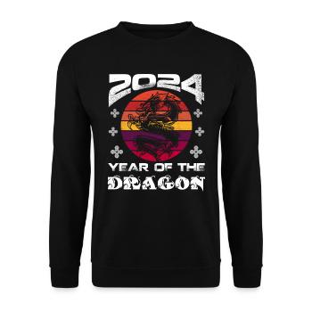 Année du Dragon 2024 Chine Fan Drachenjahr - Sweat-shirt Unisexe - noir - Devant - Alina (178cm) & Michal (187cm)