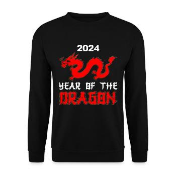 Année du Dragon 2024 Nouvel An chinois - Sweat-shirt Unisexe - noir - Devant - Alina (178cm) & Michal (187cm)
