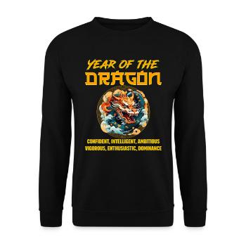 Nouvel An chinois Année du Dragon Chine - Sweat-shirt Unisexe - noir - Devant - Alina (178cm) & Michal (187cm)