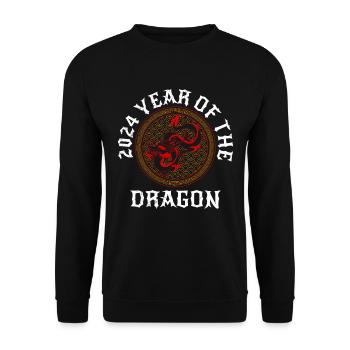2024 Fête chinoise de l’année du Dragon - Sweat-shirt Unisexe - noir - Devant - Alina (178cm) & Michal (187cm)