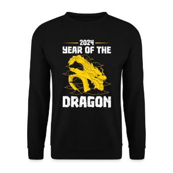 Année du Dragon 2024 Nouvel An chinois - Sweat-shirt Unisexe - noir - Devant - Alina (178cm) & Michal (187cm)