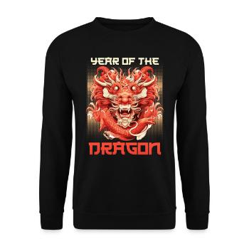 Year of the Dragon Chinese New Year - Unisex Sweatshirt - black - Front - Alina (178cm) & Michal (187cm)