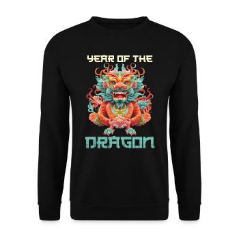 Year of the Dragon Chinese New Year - Unisex Sweatshirt - black - Front - Alina (178cm) & Michal (187cm)