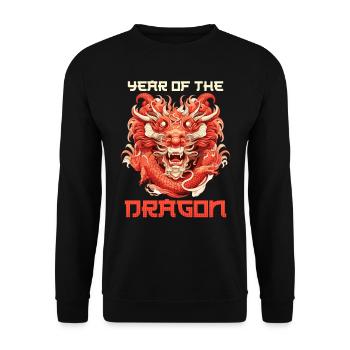 Year of the Dragon Chinese New Year - Unisex Sweatshirt - black - Front - Alina (178cm) & Michal (187cm)