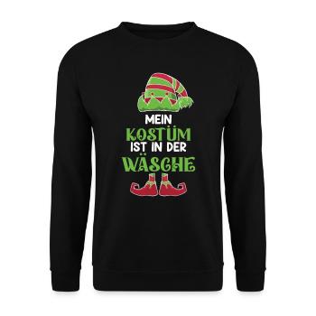 Faschingsparty Mein Kostüm ist in der Wäsche - Unisex Pullover - Schwarz - Vorne - Alina (178cm) & Michal (187cm)