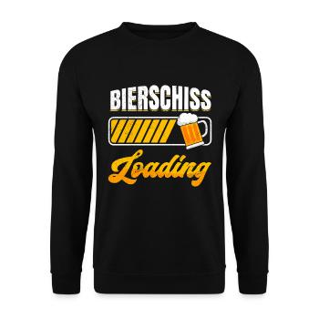 Faschingskostüm Bierschiss Loading Karneval Party - Unisex Pullover - Schwarz - Vorne - Alina (178cm) & Michal (187cm)