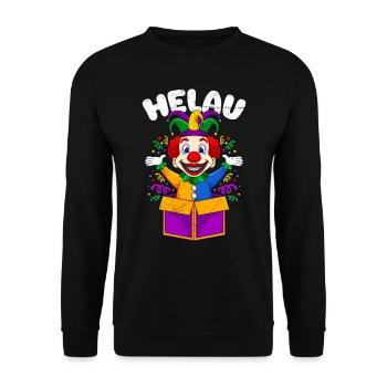 Deutscher Karneval Helau Fasching Köln - Unisex Pullover - Schwarz - Vorne - Alina (178cm) & Michal (187cm)
