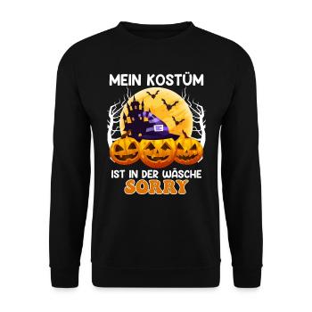Faschingsparty Mein Kostüm ist in der Wäsche - Unisex Pullover - Schwarz - Vorne - Alina (178cm) & Michal (187cm)