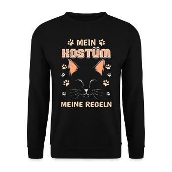 Faschingsparty Mein Kostüm Meine Regeln Karneval - Unisex Pullover - Schwarz - Vorne - Alina (178cm) & Michal (187cm)