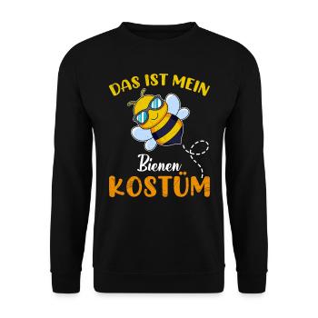 Faschingsparty Das ist mein Bienen Kostüm - Unisex Pullover - Schwarz - Vorne - Alina (178cm) & Michal (187cm)