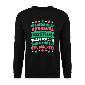 Karneval In einem Sexy Karnevalkostüm Party - Unisex Pullover - Schwarz - Vorne - Alina (178cm) & Michal (187cm)