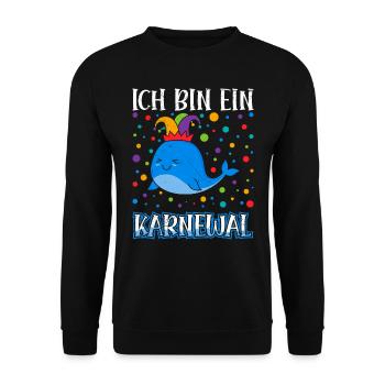 Faschingsparty Ich Bin ein KarneWal Karneval - Unisex Pullover - Schwarz - Vorne - Alina (178cm) & Michal (187cm)