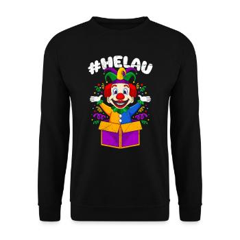 Deutscher Karneval Helau Fasching Köln - Unisex Pullover - Schwarz - Vorne - Alina (178cm) & Michal (187cm)
