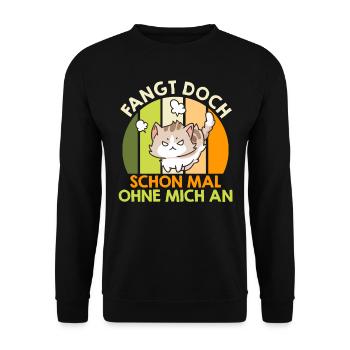 Bürokollege Faul Fang schon mal Ohne Mich an - Unisex Pullover - Schwarz - Vorne - Alina (178cm) & Michal (187cm)