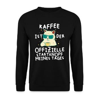 Kollege Lustig Kaffee der Offizielle Startknopf - Unisex Pullover - Schwarz - Vorne - Alina (178cm) & Michal (187cm)