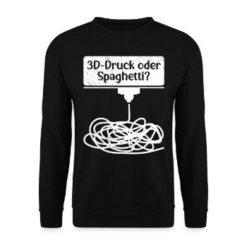 3D Printing or Spaghetti 3D Printing Fail - Unisex Sweatshirt - black - Front - Alina (178cm) & Michal (187cm)