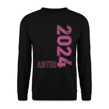 Abi 2024 Abitur Mädchen Abiturientin Abschluss - Unisex Pullover - Schwarz - Vorne - Alina (178cm) & Michal (187cm)