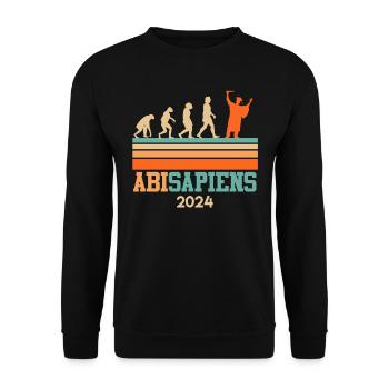 Abiturienten ABISAPIENS Abi 2024 Abschluss - Unisex Pullover - Schwarz - Vorne - Alina (178cm) & Michal (187cm)