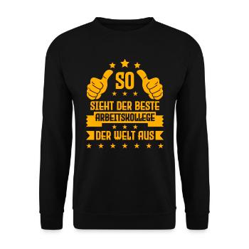 Mitarbeiter Der Beste Arbeitskollege der Welt - Unisex Pullover - Schwarz - Vorne - Alina (178cm) & Michal (187cm)