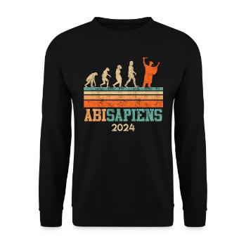 Abiturienten ABISAPIENS Abi 2024 Abschluss - Unisex Pullover - Schwarz - Vorne - Alina (178cm) & Michal (187cm)