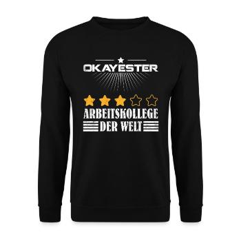 Kollegen Lustig Okayester Arbeitskollege der Welt - Unisex Pullover - Schwarz - Vorne - Alina (178cm) & Michal (187cm)