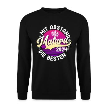 MATURA 2024 Mit Abstand die Besten Maturantin - Unisex Pullover - Schwarz - Vorne - Alina (178cm) & Michal (187cm)