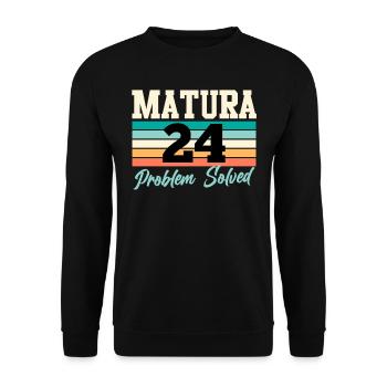 Matura 2024 PROBLEM SOLVED Schulabschluss - Unisex Pullover - Schwarz - Vorne - Alina (178cm) & Michal (187cm)