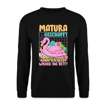 Matura Geschafft Kann ich wieder ins Bett - Unisex Pullover - Schwarz - Vorne - Alina (178cm) & Michal (187cm)